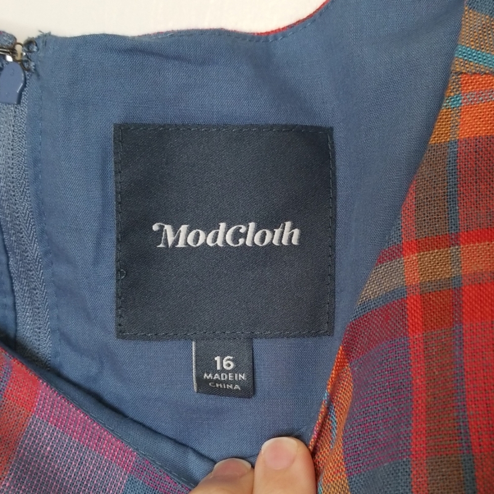 Modcloth Something Sixties Cotton-Linen Dress NEW - Picture 7 of 8